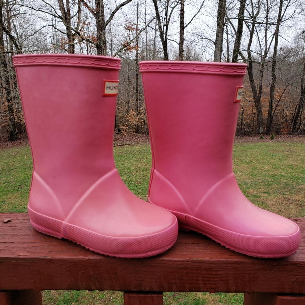 Pink hunter rain boots toddler